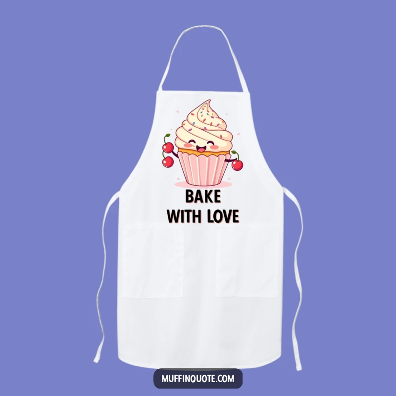 Funny Cupcake Juggling Apron - Cherry Character Kitchen Gift