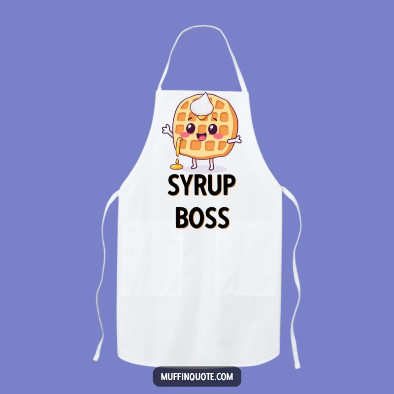 Funny Waffle Jigging Apron - Happy Syrup Character Kitchenwear