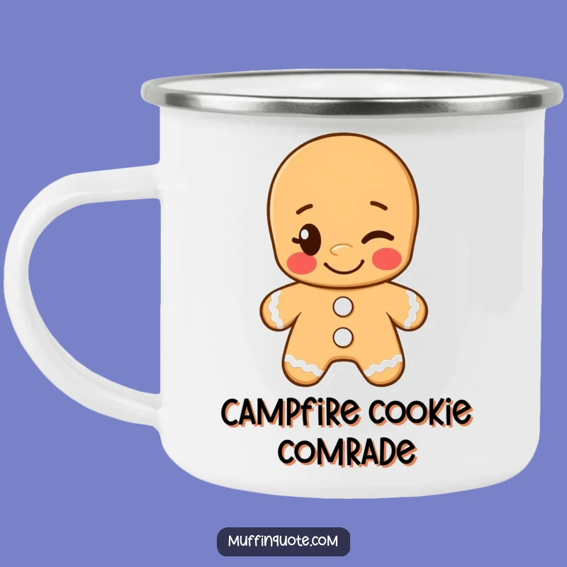 Funny Gingerbread Man Wink Camping Mug: Your Cheeky Companion for Outdoor Adventures