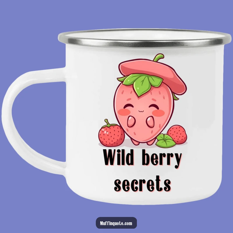 Funny Strawberry Shy Camping Mug: Blushing Adventure, Great Funny Gift for Outdoors