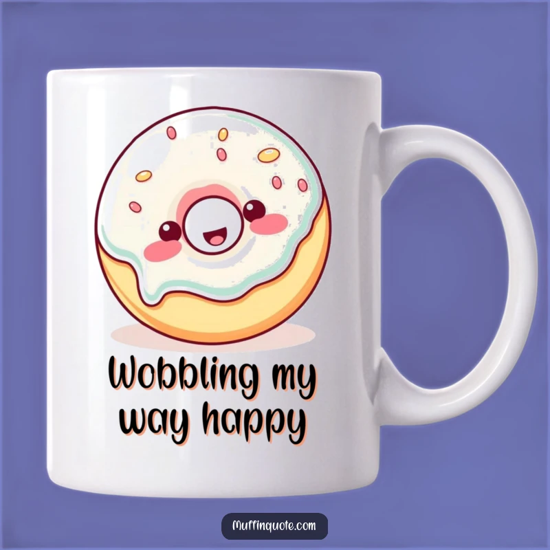 Funny Donut Wobble Mug: Happy Jelly Filled Treat, Perfect Funny Gift!
