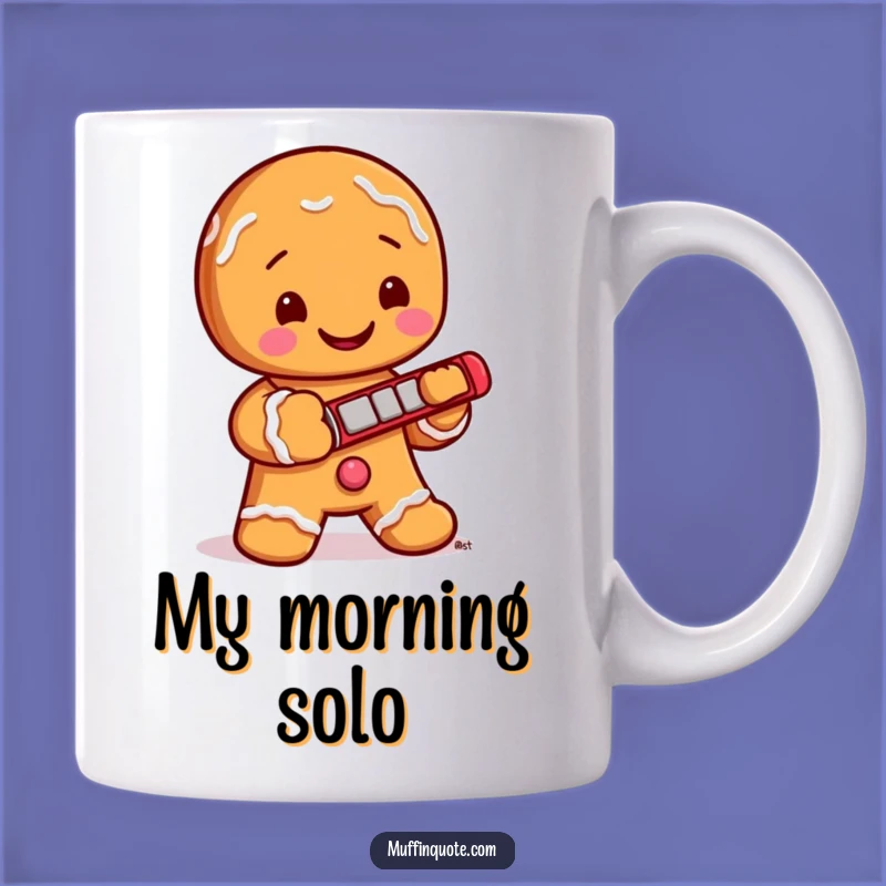 Funny Gingerbread Harmonica Player Mug: A Jolly Character Makes a Perfect Funny Gift