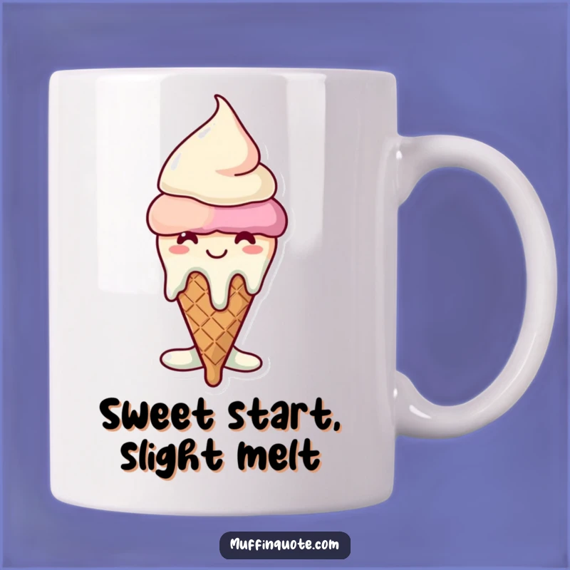 Funny Melting Ice Cream Cone Mug - A Sweet and Cool Treat for Your Day