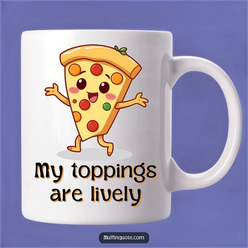 Funny Pizza Jig Mug - Dancing Slice Character Foodie Fun Gift