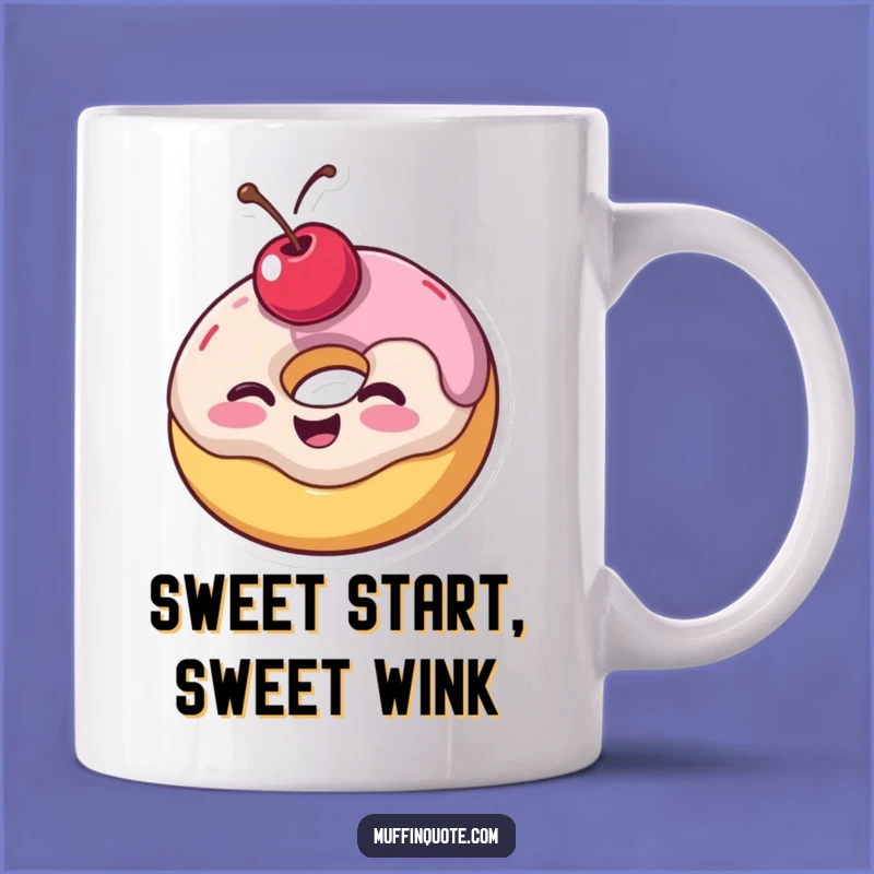 Funny Wobbly Donut Mug - Sweet Wink for a Cheerful Sip