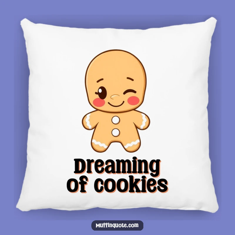 Funny Gingerbread Man Wink Pillow: Cozy Comfort with a Cheeky Grin for Your Sofa
