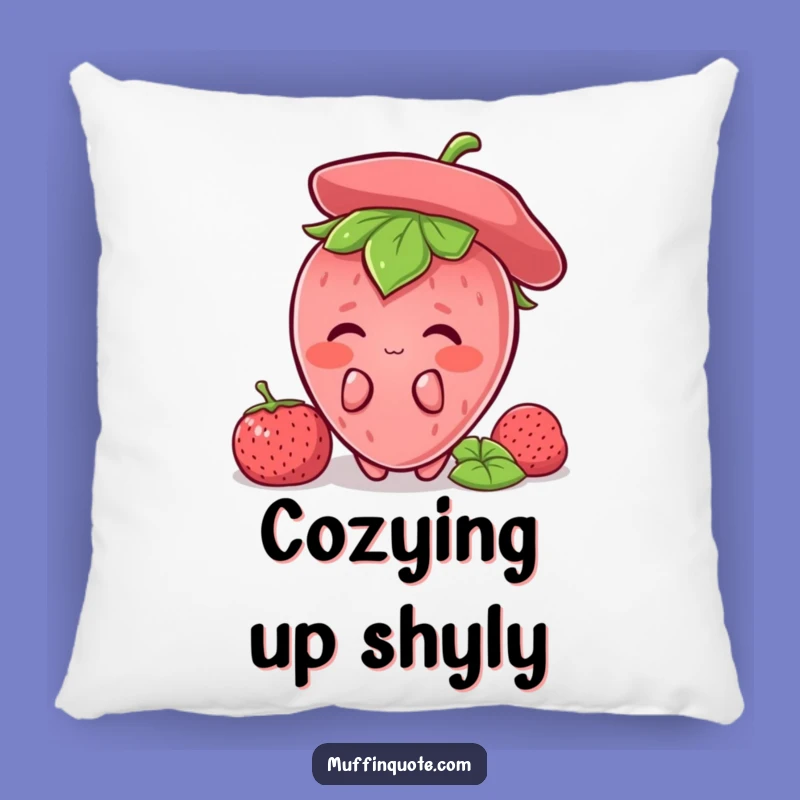 Funny Strawberry Shy Pillow: Cozy Blushing Comfort, Adorable Funny Gift for Relaxation