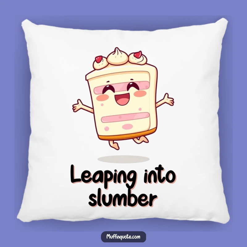 Comfortable Funny Cake Leap Pillow: Cuddle Up with Celebratory Comfort