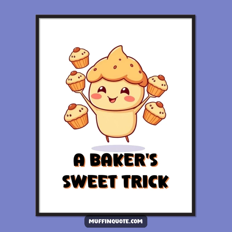 Digital Funny Muffin Juggling Art: Instant Sweetness, Hilarious Printable Gift