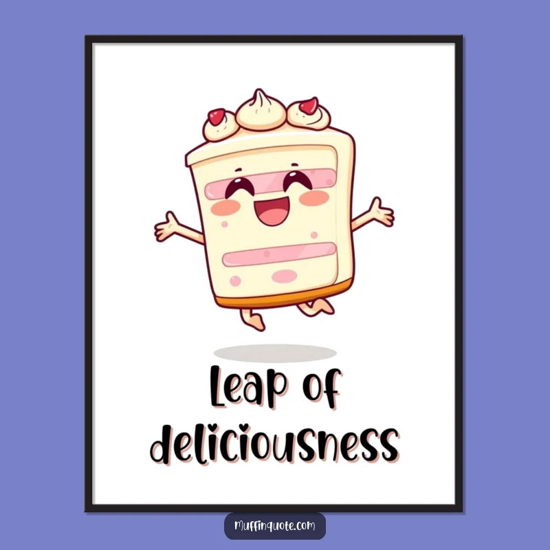 Funny Cake Leap Digital Art: Instant Celebratory Decor for Your Walls