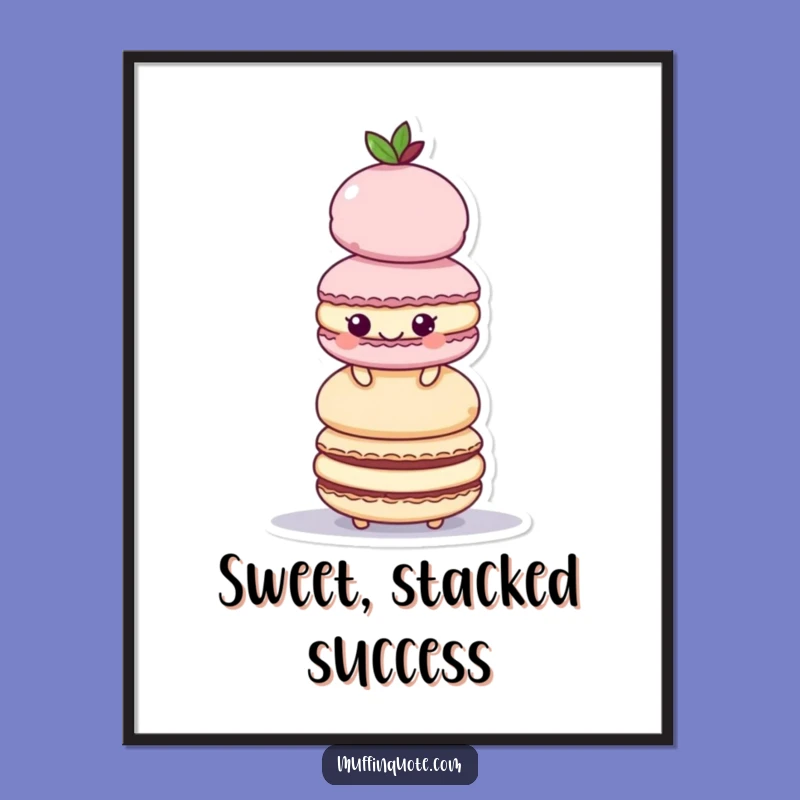 Funny Digital Art Print: Macaroon Tower Fun, Stunning Funny Gift!