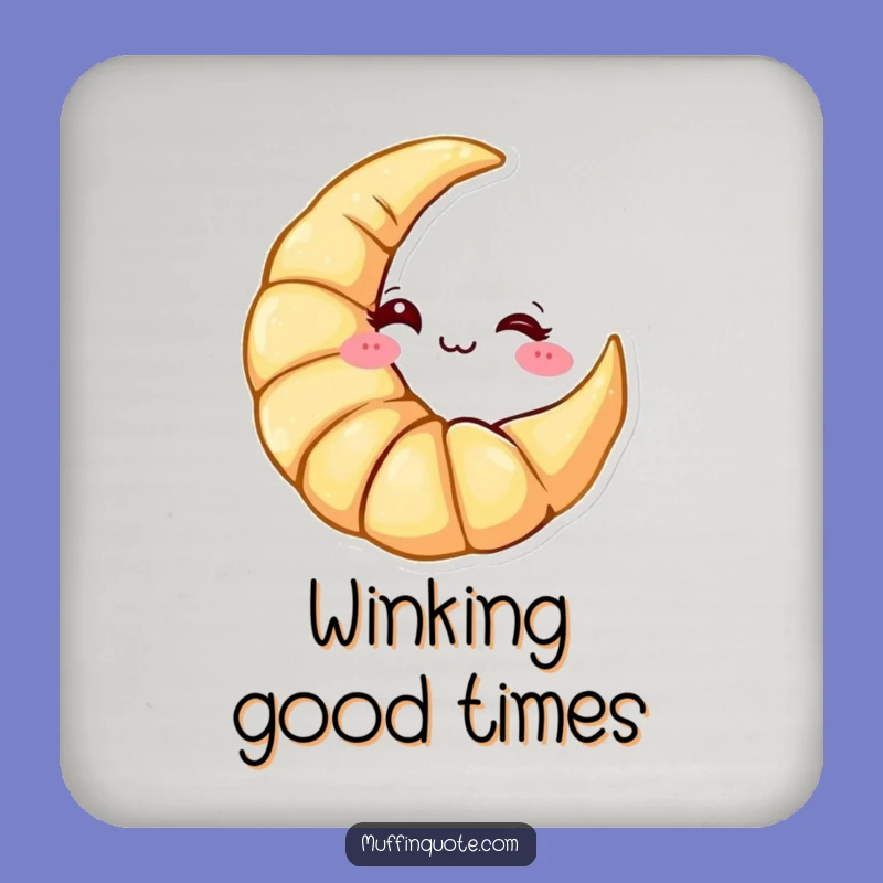 Funny Croissant Moon Coaster Set: Protect Surfaces with Pastry Charm, Unique Gift