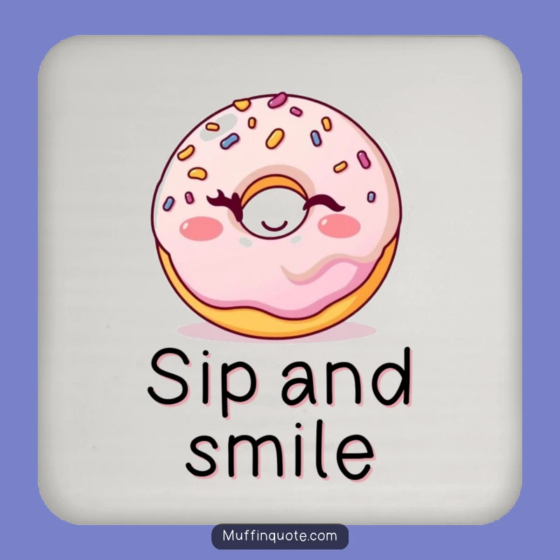 Funny Winking Donut Coaster: Protect Surfaces with Sweet, Playful Sprinkles Charm