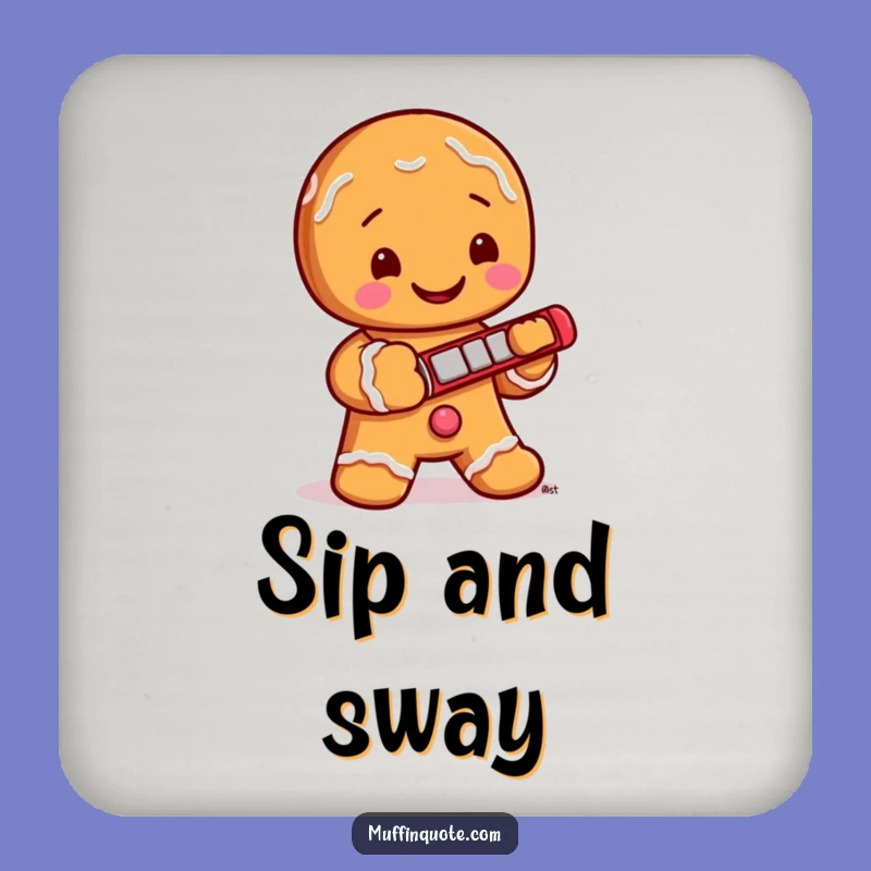 Funny Gingerbread Harmonica Coaster: Protect Surfaces with Musical Holiday Charm