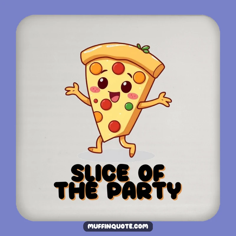Funny Pizza Jig Drink Coaster - Dancing Slice Character Surface Protection Gift