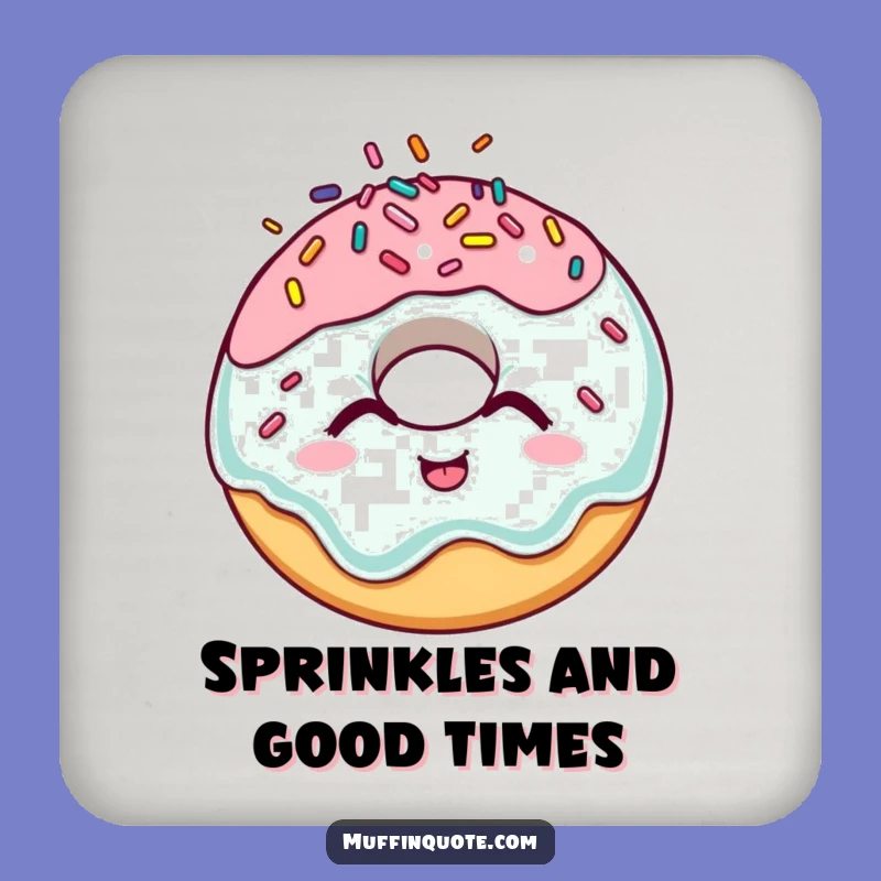 Funny Giggling Donut Coaster - Hilarious Sprinkle Character Drink Protector