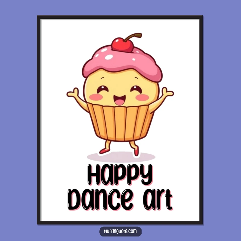 Funny Muffin Dance Art Poster - Sweet Decor for Your Kitchen