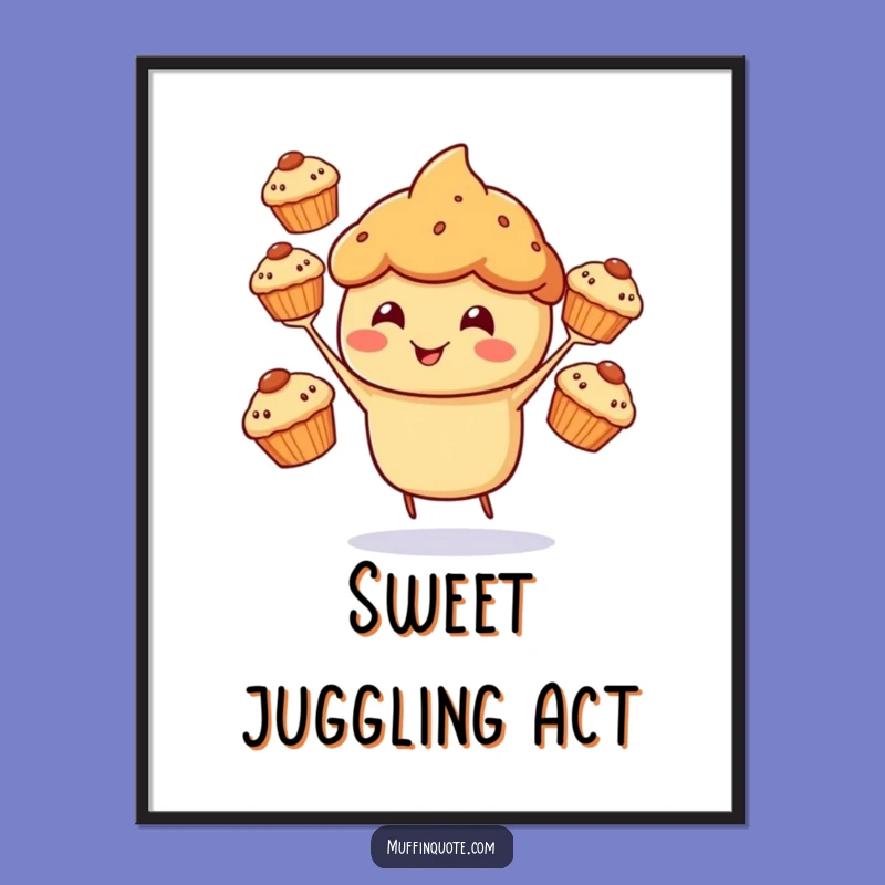 Funny Muffin Juggling Poster: Sweet Wall Art for a Cheerful Kitchen, Great Gift