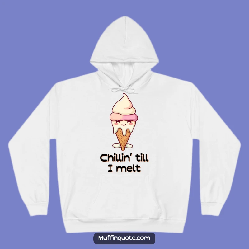 Funny Melting Ice Cream Cone Hoodie - Cozy Sweetness for Chilly Days!