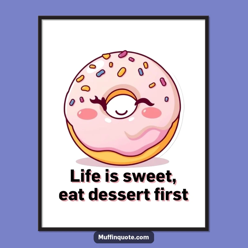 Free Printable Donut Wall Art: Cheerful Wink & Sprinkles Downloadable Art