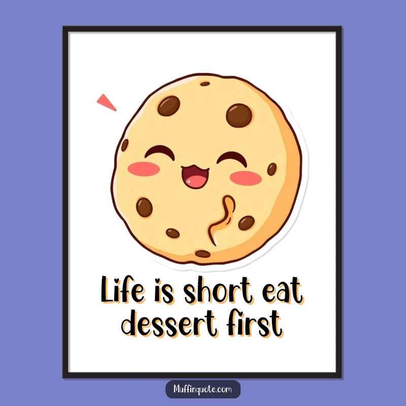 Funny Free Printable Wall Art: Chortling Cookie Bite, Quirky Downloadable Home Decor