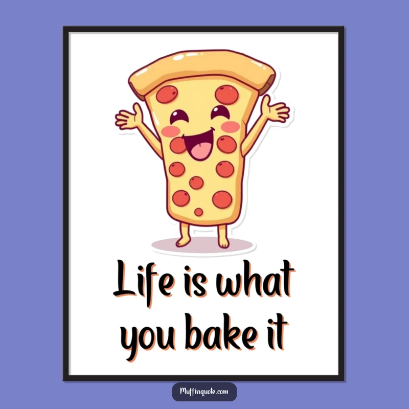 Funny Free Printable Wall Art: Delighted Pizza Slice Cheese Stretch, Quirky Downloadable Decor