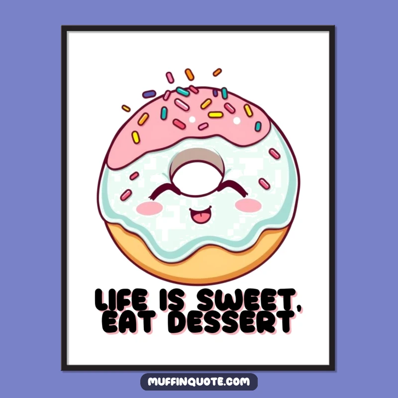 Funny Free Printable Wall Art: Giggling Donut Character Spreading Joy, Downloadable Decor for Your Space