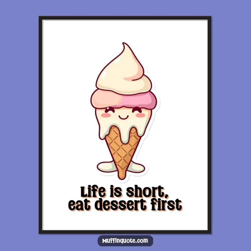 Funny Free Printable Wall Art: Melting Ice Cream Cone - Chill Vibes Decor