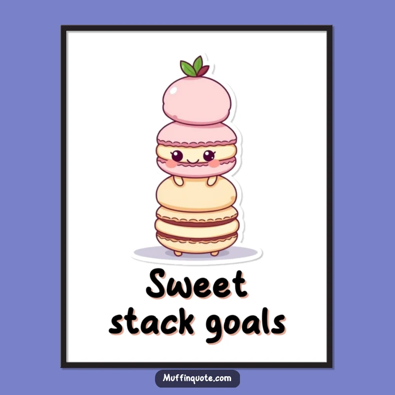 Funny Free Printable Wall Art: Playful Macaroon Stack, Colorful Downloadable Decor for Sweet Spaces