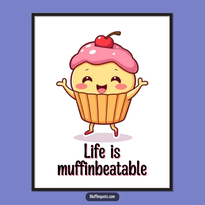 Free Printable Wall Art: Dancing Muffin Character, Funny Downloadable Decor for a Sweet Space