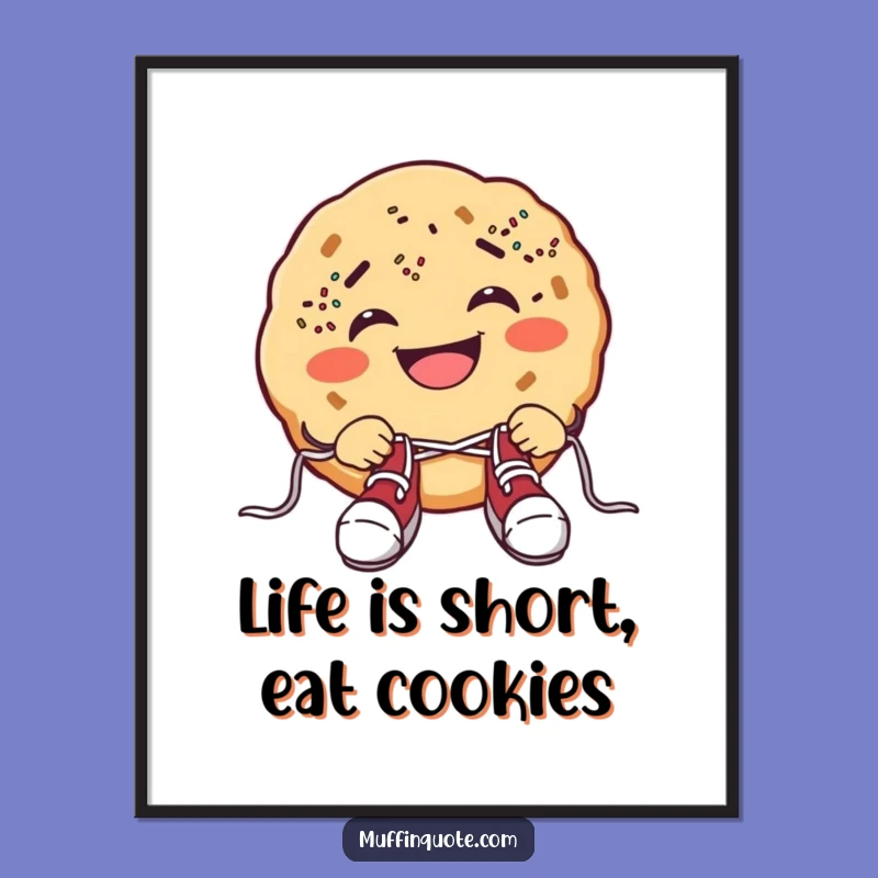 Funny Free Printable Wall Art: Cookie Shoelace Fail! Downloadable Decor.