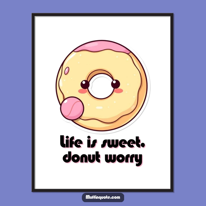 Free Printable Donut Wall Art: Funny Bouncing Ball Design for Whimsical Downloadable Decor