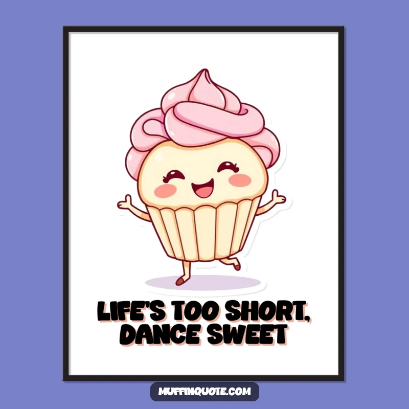 Free Printable Wall Art: Dancing Cupcake Decor - Funny DIY Downloadable