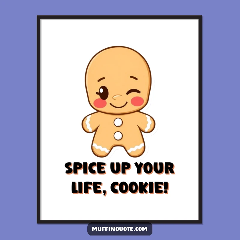 Cheeky Free Printable Wall Art: Winking Gingerbread Man, Fun Downloadable Art!