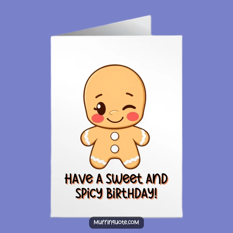 Cheeky Free Printable Birthday Card: Winking Gingerbread Man, Funny Downloadable Gift!