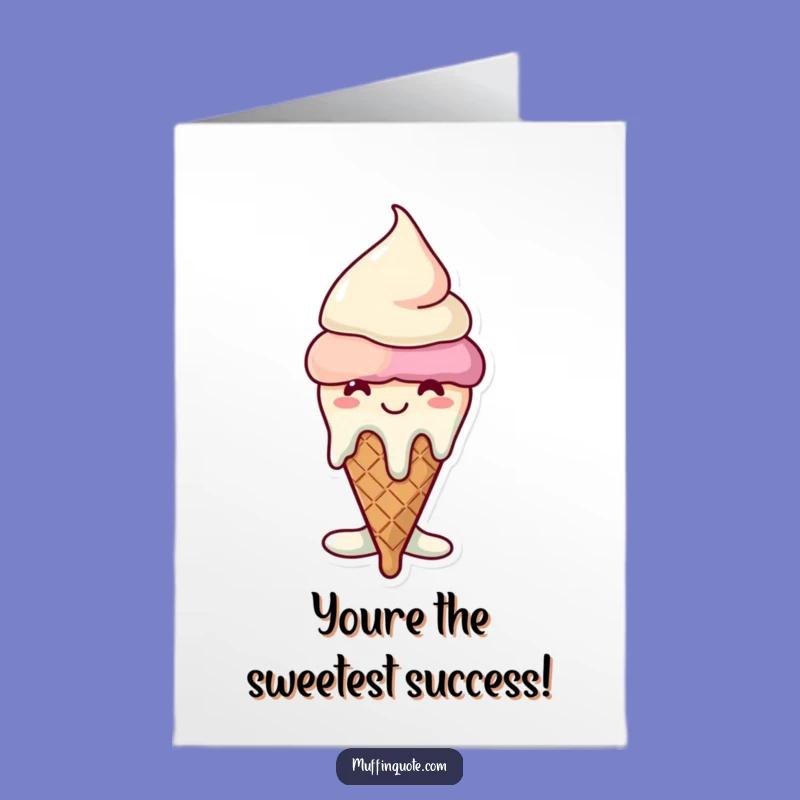 Funny Free Printable Congratulations Card: Melting Ice Cream Cone - Congrats!