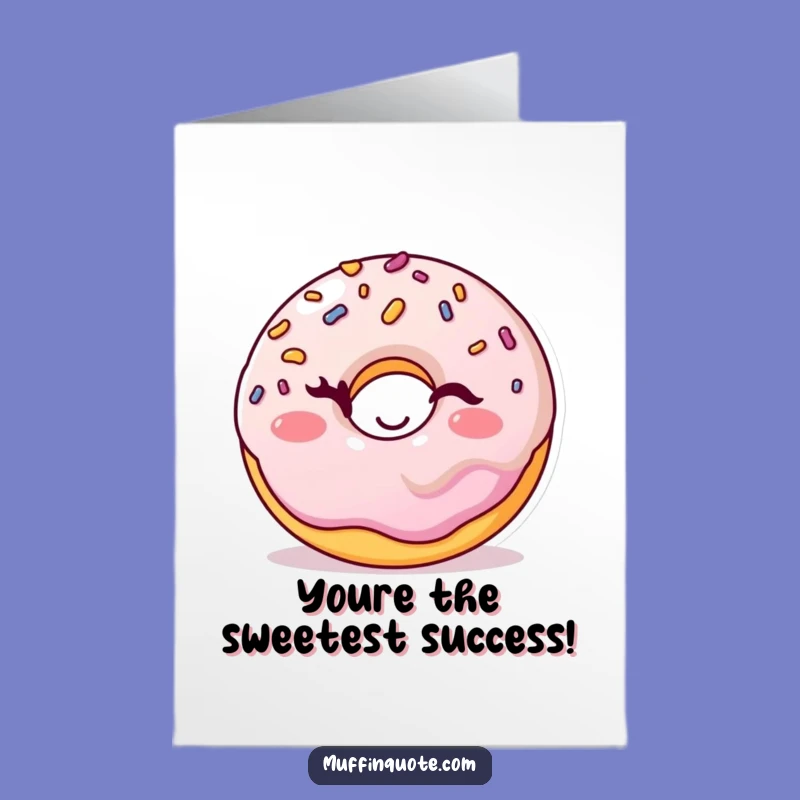 Free Printable Donut Congrats Card: Wink & Smile Cheerful Downloadable Gift