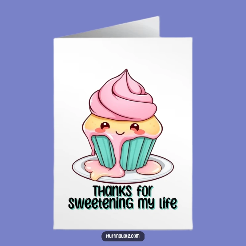 Free Printable Thank You Card: Playful Cupcake, Deliciously Funny Downloadable Gift for Sweet Thanks
