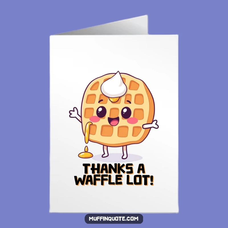 Free Printable Waffle Thank You Card: Syrup Jig Design for a Sweet Downloadable