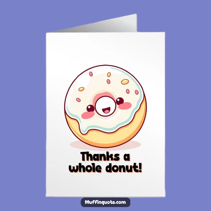 Free Printable Thank You Card: Funny Donut Wobble, Sweet Downloadable Gift for Gratitude
