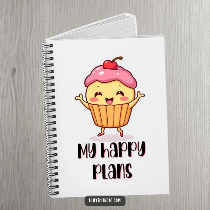 Funny Notebook: Cute muffin character dancing happily, perfect for journaling and as a sweet funny gift.