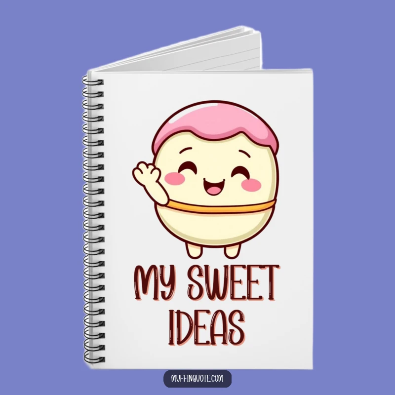 Funny Macaron Waving Notebook - Sweet Pastel Character Journal