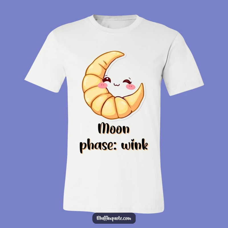 Funny Croissant Moon T-Shirt: Cheeky Pastry Fun, Great Gift for Breakfast Fans