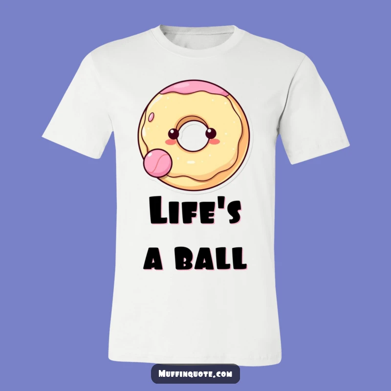 Funny Donut Bouncing Ball T-Shirt - Happy Character Apparel Gift