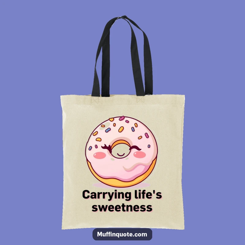 Funny Winking Donut Tote Bag: Carry Your Essentials with Sweet, Playful Style