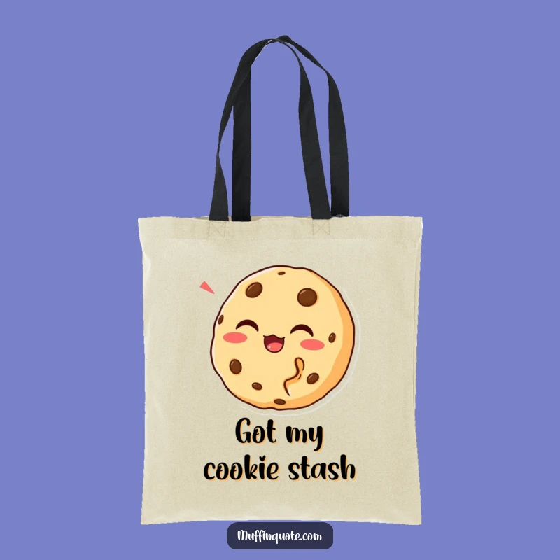Funny Cookie Bite Tote Bag: Chortling Design, Perfect Funny Gift for Groceries