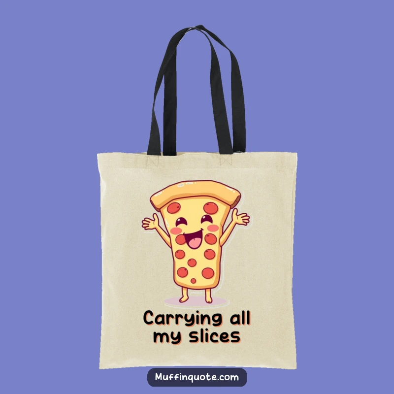 Funny Pizza Slice Tote Bag: Cheesy Stretch Design, Perfect Funny Gift for Shopping Trips